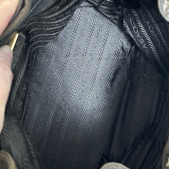 Authentic Prada Brown Tessuto Chain Drawstring Backpack small - Picture 9 of 11